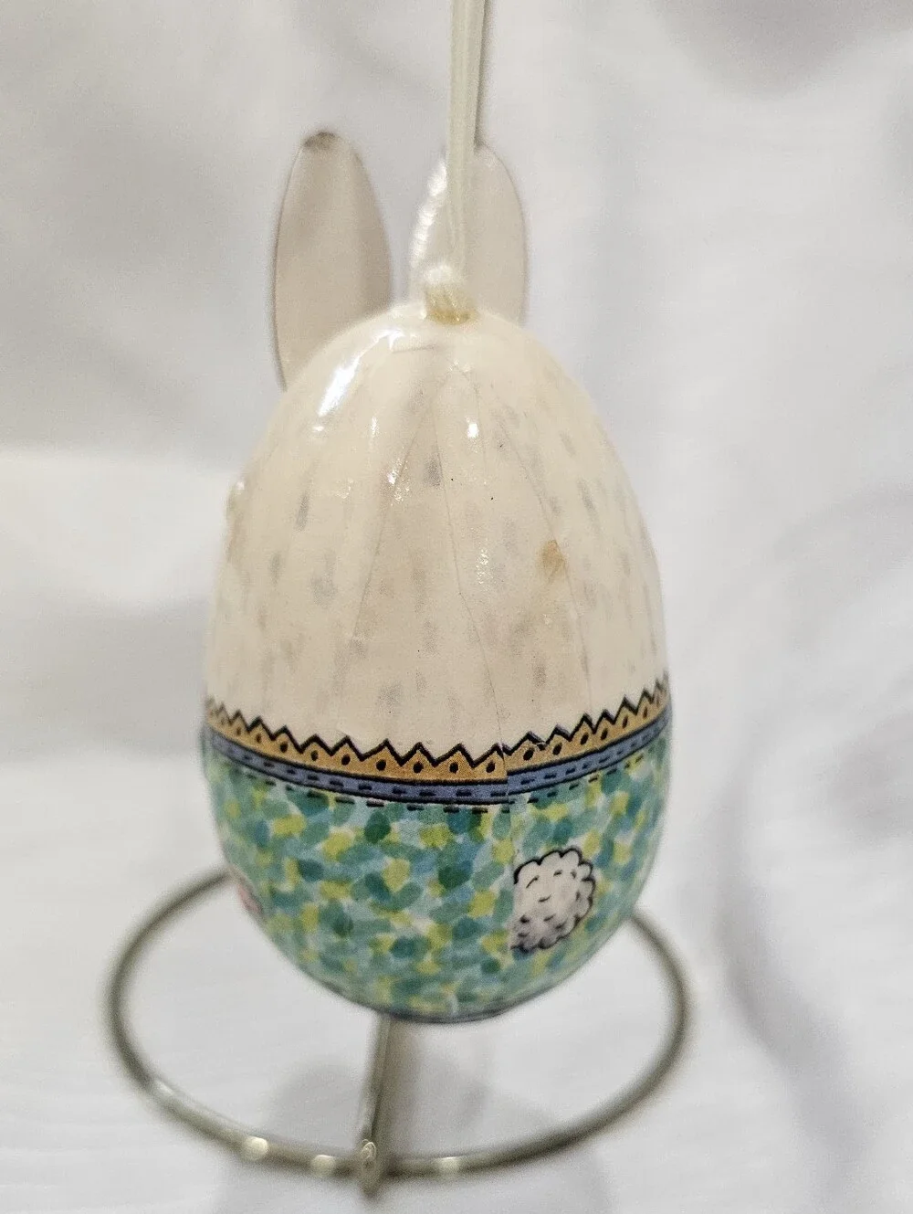 Vintage Paper Mache Decorative Easter Egg Ornament